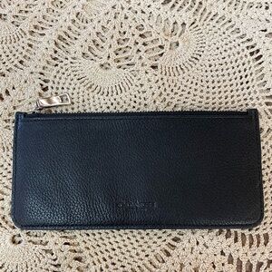 Coach Black Pebble Leather Card Insert